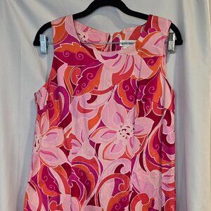 Vintage J.W. Treci Retro Dress Size 8 Pinks Floral